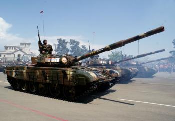 Танк Т-72Б Армии обороны Арцаха на военном параде