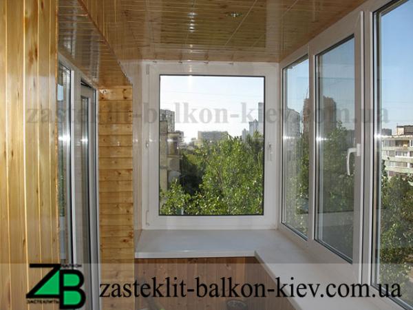 отделка балкона вагонкой деревянной в киеве