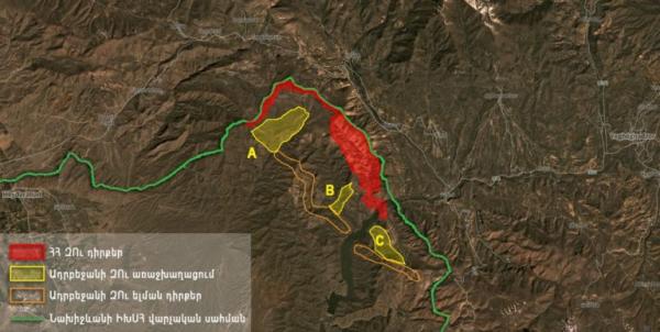 карта передвижения азербайджанских позиций Нахичеван