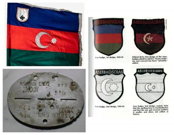 флаг жетон и нарукавные нашивки азербайджанский легион